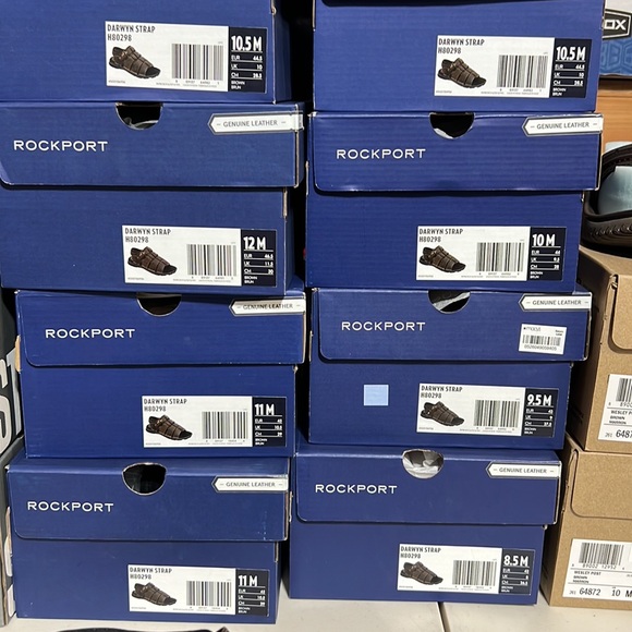 Rockport  Men’s Darwyn Strap Leather Sandal Brown Black NEW NIB - Picture 7 of 12